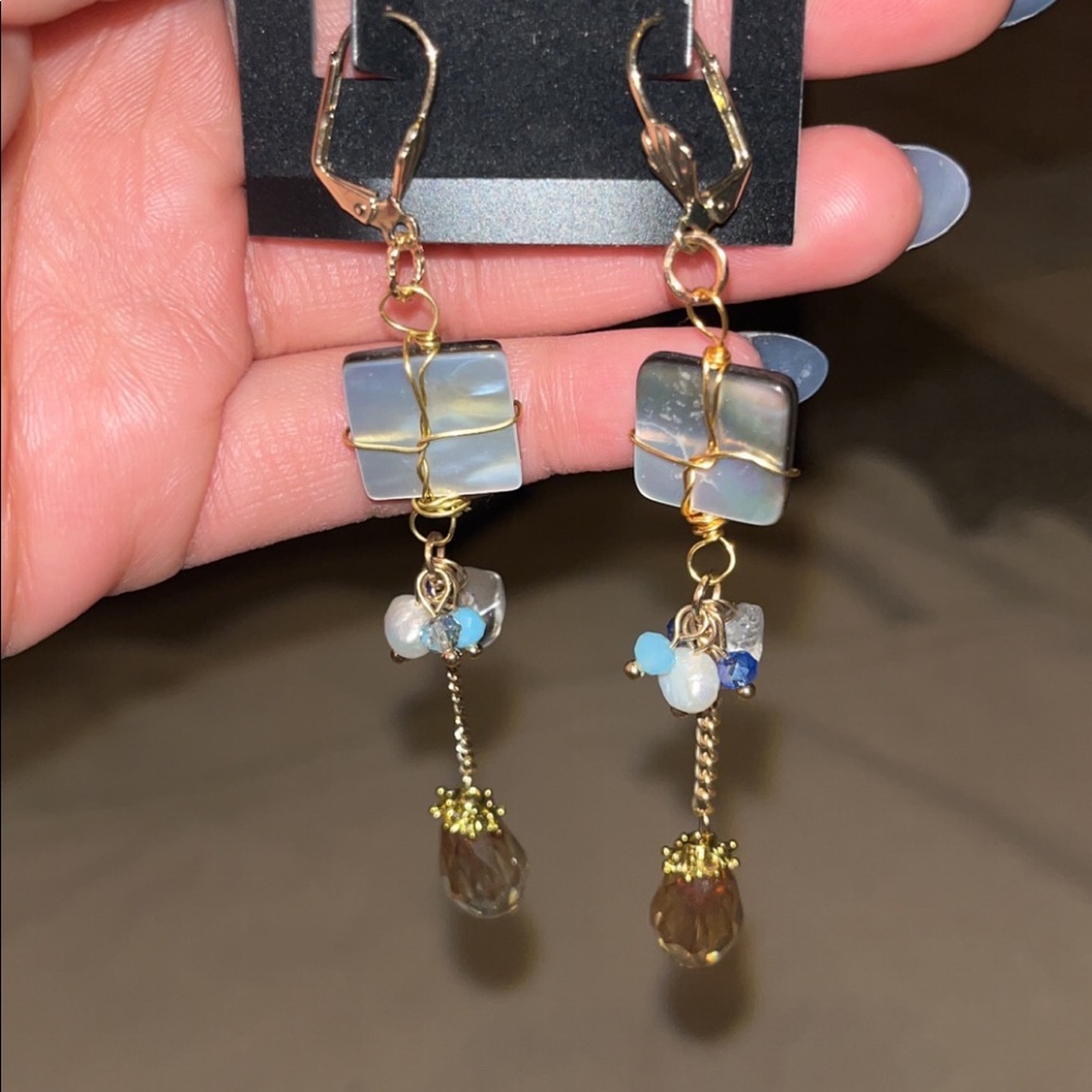 Handmade Gem dangle Earrings